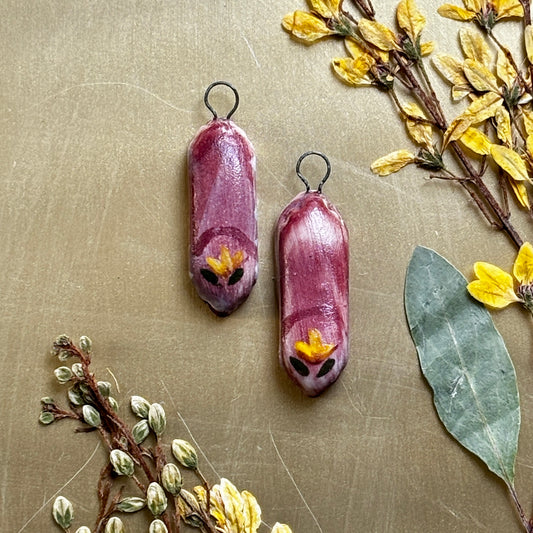 Garnet Bloom Ceramic Earrings