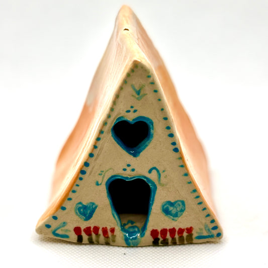Scandi Style Ceramic House - Orange