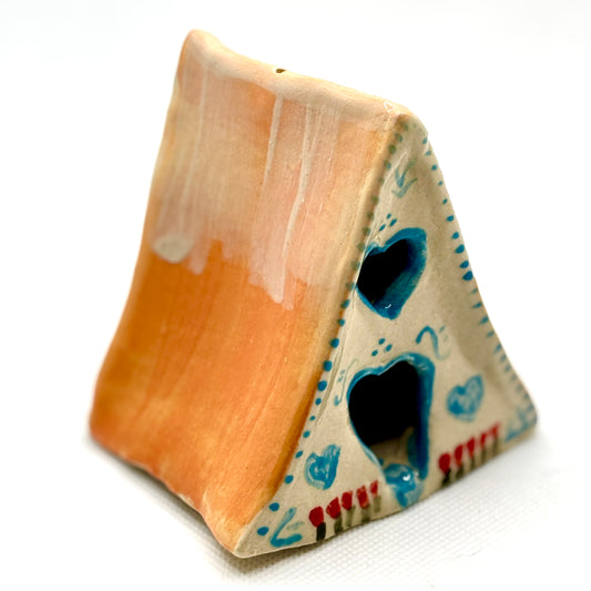Scandi Style Ceramic House - Orange