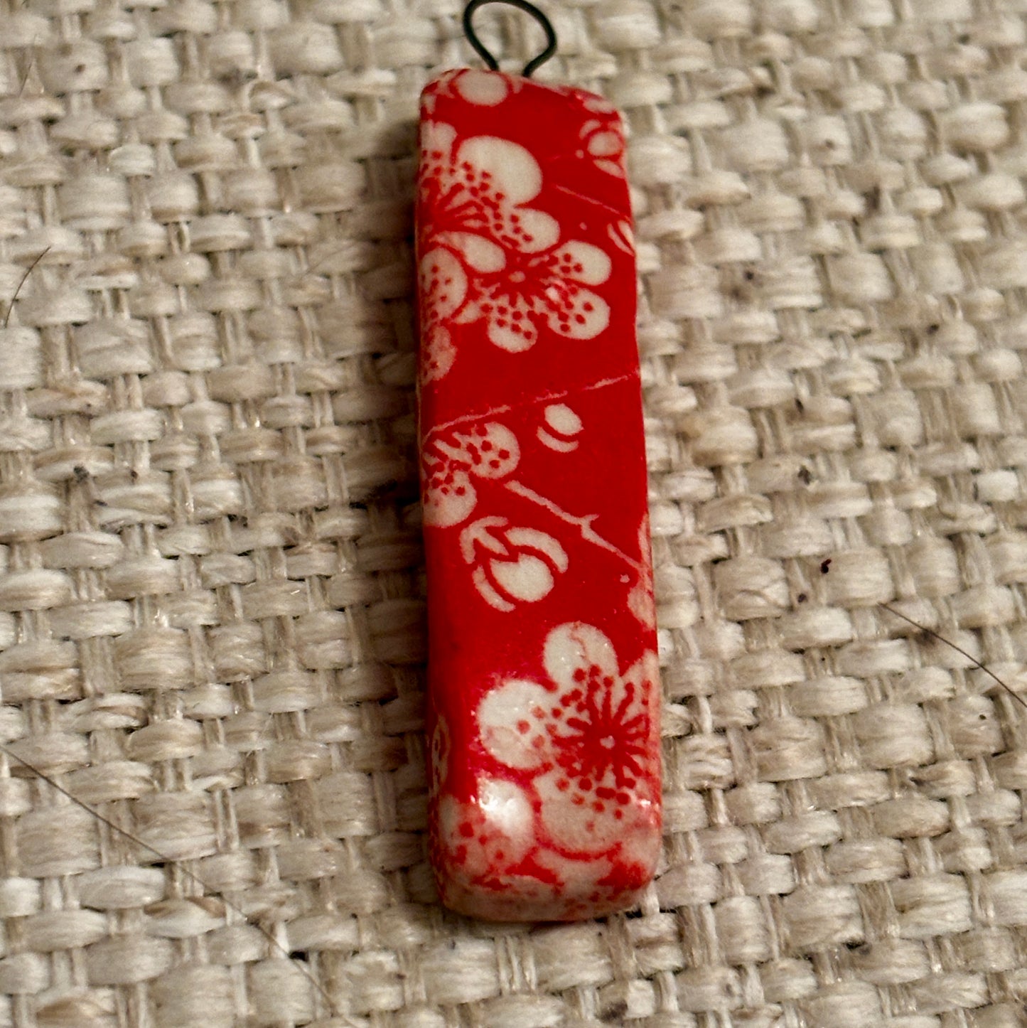 Japanese Flower Ceramic Pendant