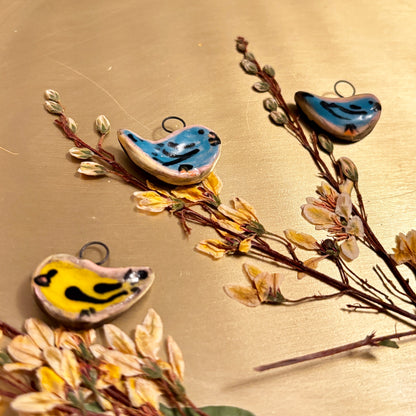 Bluebird Ceramic Charm – Hand-Painted, Whimsical & One-of-a-Kind