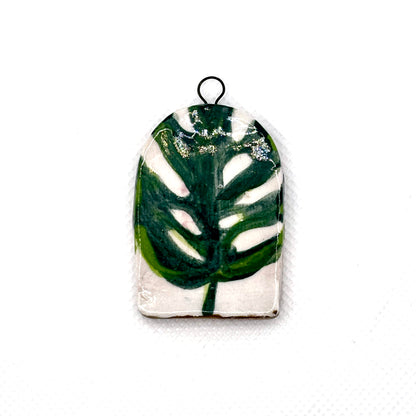 Hand-Painted Porcelain Monstera Ornament