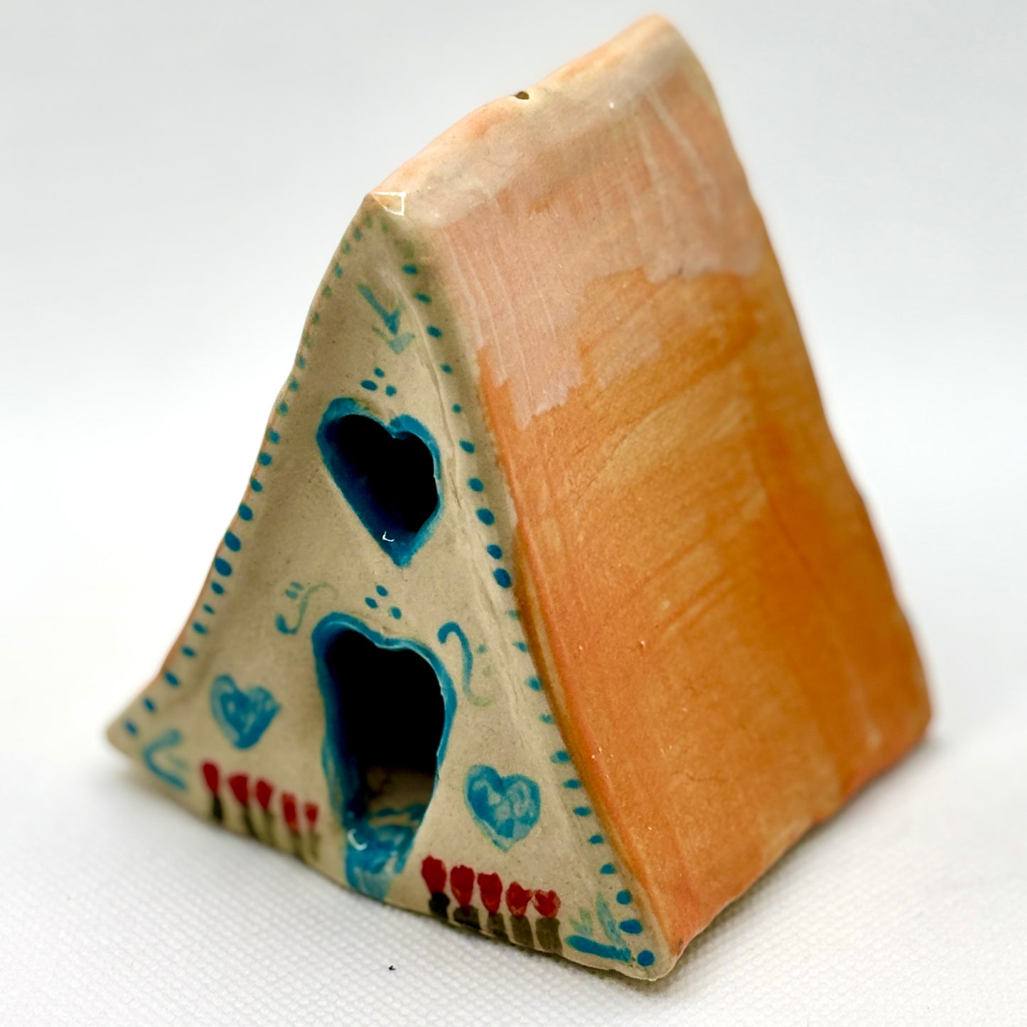 Scandi Style Ceramic House - Orange