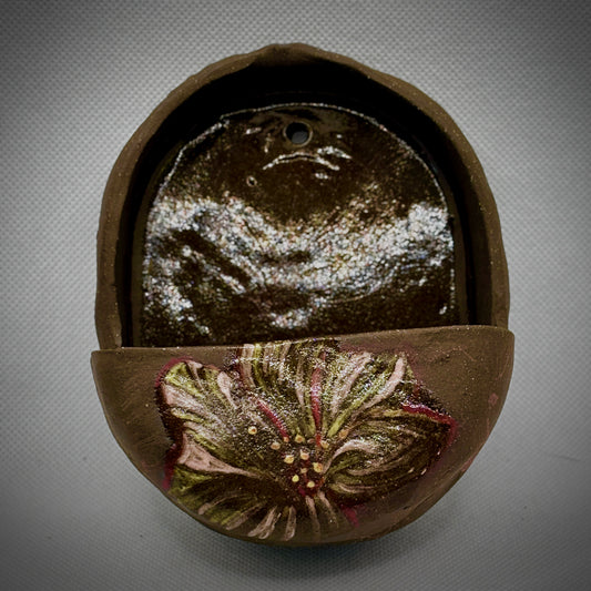 Hibiscus Ceramic Wall Planter