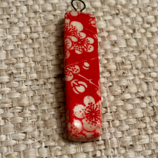 Japanese Flower Ceramic Pendant