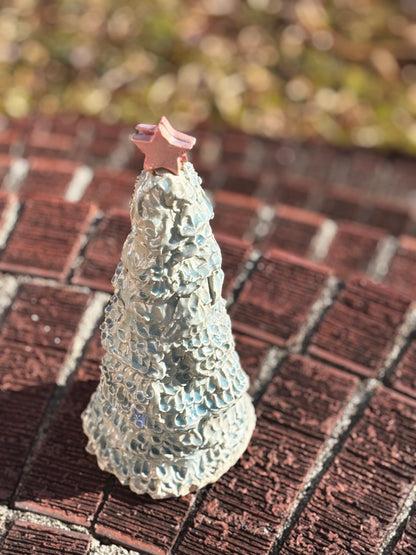Textured Winter Tree with Star Topper - Handmade Ceramic Christmas Tree