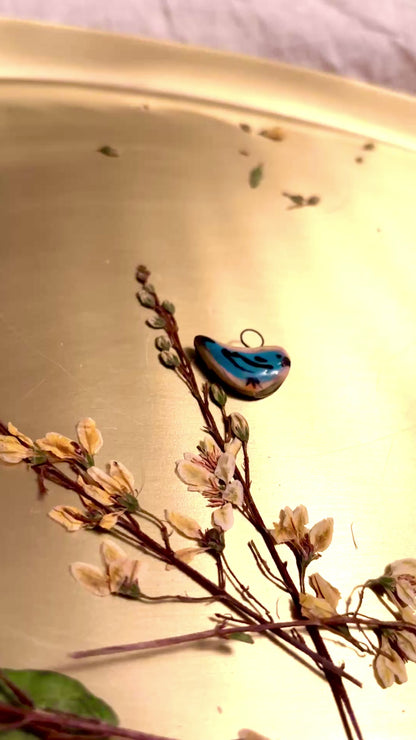 Bluebird Ceramic Charm – Hand-Painted, Whimsical & One-of-a-Kind